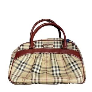 Polo Santa Roberta Beige/Tan Plaid Trademark Design Tote Purse. NWT